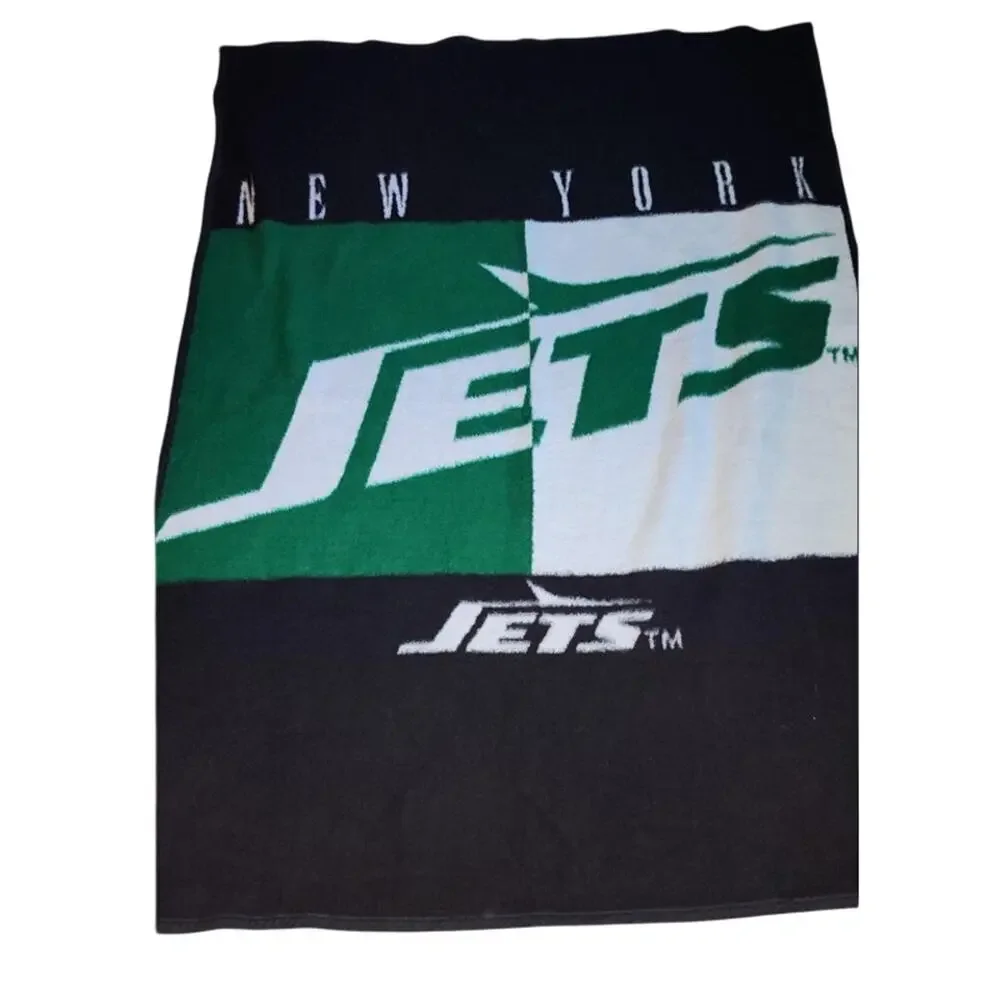 Vintage New York Jets Stadium Blanket NEW Deadstock Biederlack Blanket 60